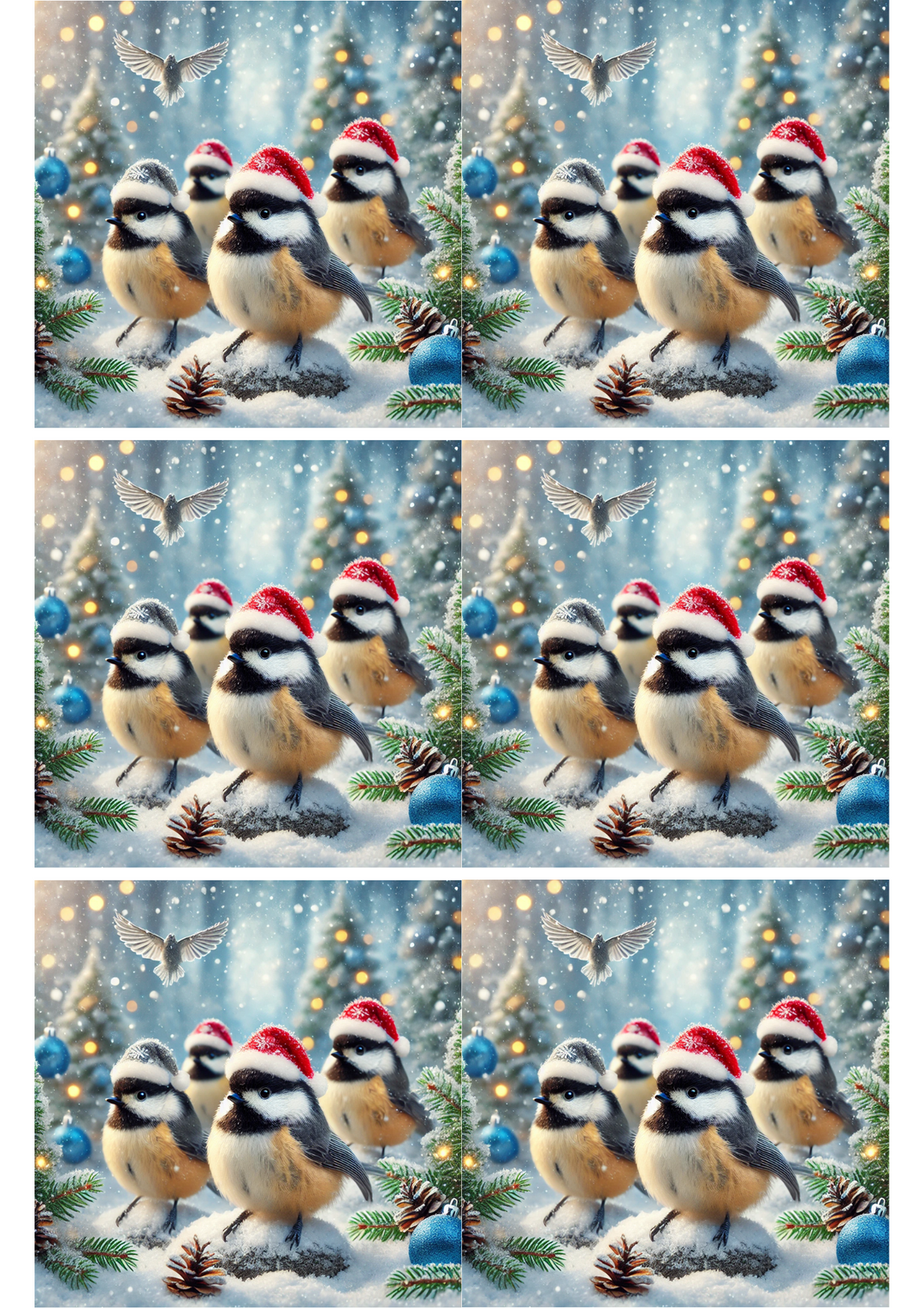 Rice Paper For Decoupage Titmouse in Winter Collage Cat. No. 2737