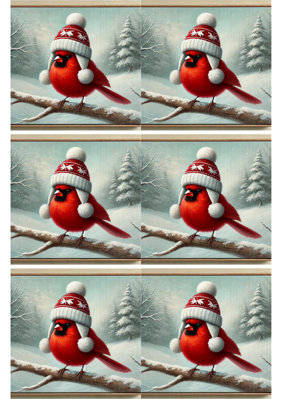 Reispapier für Decoupage-Collage „Kardinalvogel im Winter“ Kat. Nr. 2741
