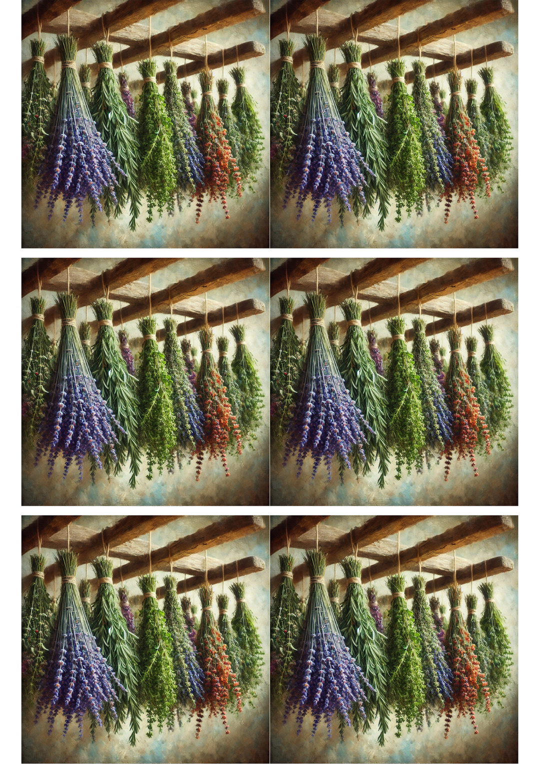 Rice Paper For Decoupage Herbs Collage Cat. No. 2743