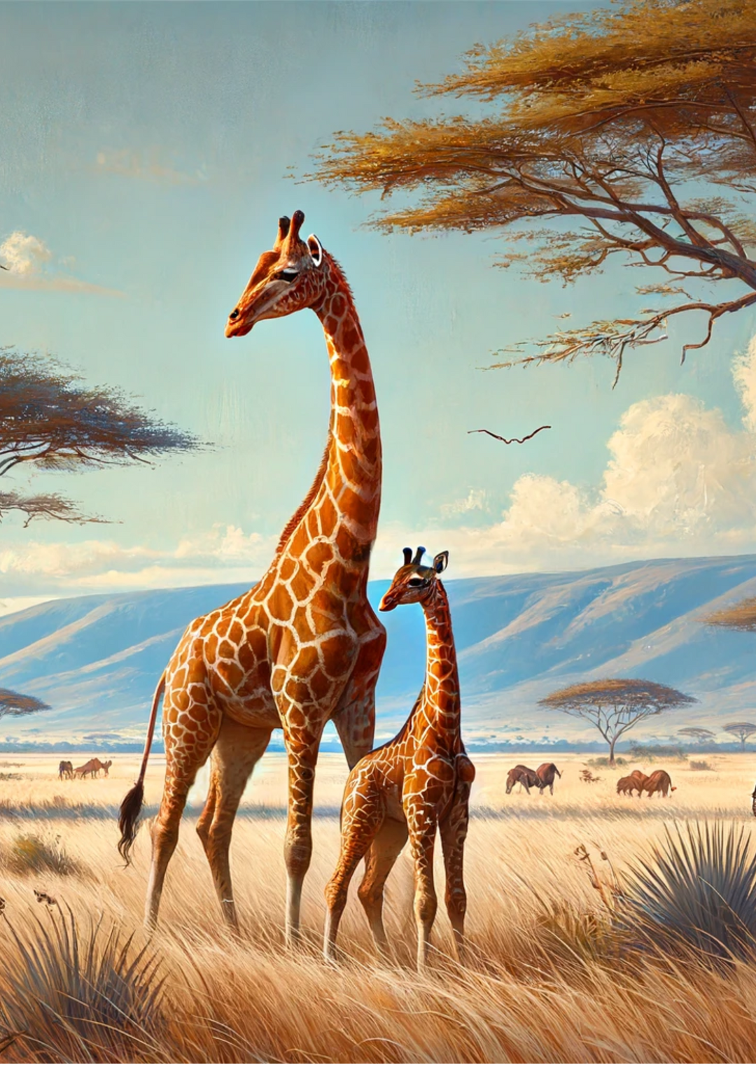 Reispapier für Decoupage Giraffe mit Giraffenbabys, vollständige Kat.-Nr. 1418